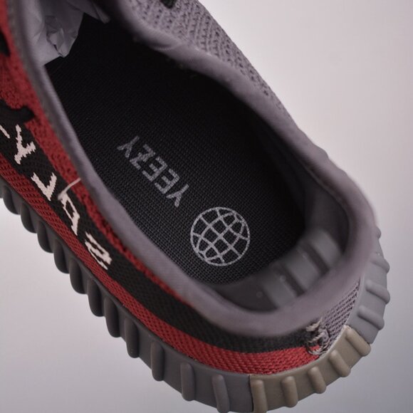 Yeezy 350 V2 Red Grey Color Block Sneakers - Picture 9 of 9